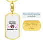 Girl Loves Cat Keychain Stainless Steel or 18k Gold Dog Tag Keyring-Express Your Love Gifts