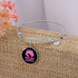 Girl Loves Cat Pink Bracelet Stainless Steel or 18k Gold Circle Bangle-Express Your Love Gifts