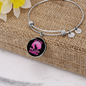 Girl Loves Cat Pink Bracelet Stainless Steel or 18k Gold Circle Bangle-Express Your Love Gifts
