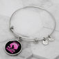 Girl Loves Cat Pink Bracelet Stainless Steel or 18k Gold Circle Bangle-Express Your Love Gifts