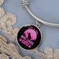 Girl Loves Cat Pink Bracelet Stainless Steel or 18k Gold Circle Bangle-Express Your Love Gifts