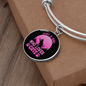 Girl Loves Cat Pink Bracelet Stainless Steel or 18k Gold Circle Bangle-Express Your Love Gifts