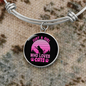 Girl Loves Cat Pink Bracelet Stainless Steel or 18k Gold Circle Bangle-Express Your Love Gifts