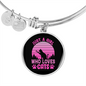 Girl Loves Cat Pink Bracelet Stainless Steel or 18k Gold Circle Bangle-Express Your Love Gifts