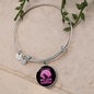 Girl Loves Cat Pink Bracelet Stainless Steel or 18k Gold Circle Bangle-Express Your Love Gifts