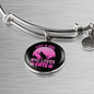 Girl Loves Cat Pink Bracelet Stainless Steel or 18k Gold Circle Bangle-Express Your Love Gifts