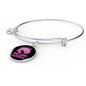 Girl Loves Cat Pink Bracelet Stainless Steel or 18k Gold Circle Bangle-Express Your Love Gifts