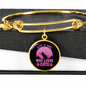 Girl Loves Cat Pink Bracelet Stainless Steel or 18k Gold Circle Bangle-Express Your Love Gifts