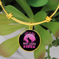 Girl Loves Cat Pink Bracelet Stainless Steel or 18k Gold Circle Bangle-Express Your Love Gifts