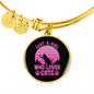 Girl Loves Cat Pink Bracelet Stainless Steel or 18k Gold Circle Bangle-Express Your Love Gifts