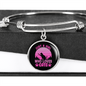 Girl Loves Cat Pink Bracelet Stainless Steel or 18k Gold Circle Bangle-Express Your Love Gifts