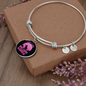 Girl Loves Cat Pink Bracelet Stainless Steel or 18k Gold Circle Bangle-Express Your Love Gifts