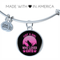 Girl Loves Cat Pink Bracelet Stainless Steel or 18k Gold Circle Bangle-Express Your Love Gifts
