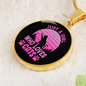 Girl Loves Cat Pink Circle Necklace Stainless Steel or 18k Gold 18-22"-Express Your Love Gifts