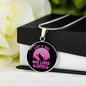 Girl Loves Cat Pink Circle Necklace Stainless Steel or 18k Gold 18-22"-Express Your Love Gifts