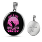 Girl Loves Cat Pink Circle Necklace Stainless Steel or 18k Gold 18-22"-Express Your Love Gifts