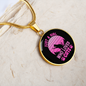 Girl Loves Cat Pink Circle Necklace Stainless Steel or 18k Gold 18-22"-Express Your Love Gifts