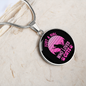 Girl Loves Cat Pink Circle Necklace Stainless Steel or 18k Gold 18-22"-Express Your Love Gifts