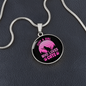 Girl Loves Cat Pink Circle Necklace Stainless Steel or 18k Gold 18-22"-Express Your Love Gifts