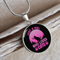 Girl Loves Cat Pink Circle Necklace Stainless Steel or 18k Gold 18-22"-Express Your Love Gifts