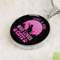 Girl Loves Cat Pink Circle Necklace Stainless Steel or 18k Gold 18-22"-Express Your Love Gifts
