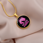 Girl Loves Cat Pink Circle Necklace Stainless Steel or 18k Gold 18-22"-Express Your Love Gifts