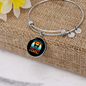 Girl Loves Cats Bracelet Stainless Steel or 18k Gold Circle Bangle-Express Your Love Gifts