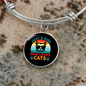 Girl Loves Cats Bracelet Stainless Steel or 18k Gold Circle Bangle-Express Your Love Gifts