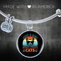Girl Loves Cats Bracelet Stainless Steel or 18k Gold Circle Bangle-Express Your Love Gifts