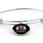 Girl Loves Cats Bracelet Stainless Steel or 18k Gold Circle Bangle-Express Your Love Gifts