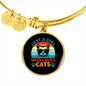 Girl Loves Cats Bracelet Stainless Steel or 18k Gold Circle Bangle-Express Your Love Gifts