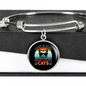 Girl Loves Cats Bracelet Stainless Steel or 18k Gold Circle Bangle-Express Your Love Gifts