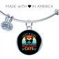 Girl Loves Cats Bracelet Stainless Steel or 18k Gold Circle Bangle-Express Your Love Gifts