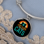 Girl Loves Cute Cats Bracelet Stainless Steel or 18k Gold Circle Bangle-Express Your Love Gifts