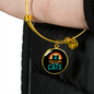 Girl Loves Cute Cats Bracelet Stainless Steel or 18k Gold Circle Bangle-Express Your Love Gifts