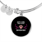 Girl Loves Devon Cat Bracelet Stainless Steel or 18k Gold Circle Bangle-Express Your Love Gifts