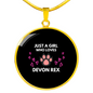 Girl Loves Devon Cat Circle Necklace Stainless Steel or 18k Gold 18-22"-Express Your Love Gifts