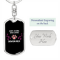 Girl Loves Devon Rex Cat Keychain Stainless Steel or 18k Gold Dog Tag Keyring-Express Your Love Gifts