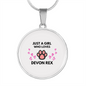 Girl Loves Devon Rex Cat White Circle Necklace Stainless Steel or 18k Gold 18-22-Express Your Love Gifts