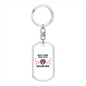 Girl Loves Devon Rex White Cat Keychain Stainless Steel or 18k Gold Dog Tag Keyring-Express Your Love Gifts