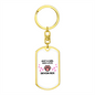Girl Loves Devon Rex White Cat Keychain Stainless Steel or 18k Gold Dog Tag Keyring-Express Your Love Gifts