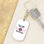 Girl Loves Devon Rex White Cat Keychain Stainless Steel or 18k Gold Dog Tag Keyring-Express Your Love Gifts