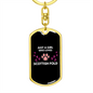 Girl Loves Fold Scottish Cat Keychain Stainless Steel or 18k Gold Dog Tag Keyring-Express Your Love Gifts