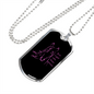 Girl Loves Horses Purple in Black Horse Necklace Stainless Steel or 18k Gold Dog Tag 24" Chain-Express Your Love Gifts