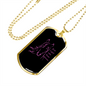Girl Loves Horses Purple in Black Horse Necklace Stainless Steel or 18k Gold Dog Tag 24" Chain-Express Your Love Gifts
