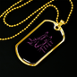 Girl Loves Horses Purple in Black Horse Necklace Stainless Steel or 18k Gold Dog Tag 24" Chain-Express Your Love Gifts