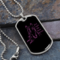 Girl Loves Horses Purple in Black Horse Necklace Stainless Steel or 18k Gold Dog Tag 24" Chain-Express Your Love Gifts