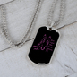 Girl Loves Horses Purple in Black Horse Necklace Stainless Steel or 18k Gold Dog Tag 24" Chain-Express Your Love Gifts