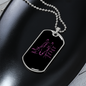 Girl Loves Horses Purple in Black Horse Necklace Stainless Steel or 18k Gold Dog Tag 24" Chain-Express Your Love Gifts