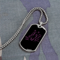 Girl Loves Horses Purple in Black Horse Necklace Stainless Steel or 18k Gold Dog Tag 24" Chain-Express Your Love Gifts